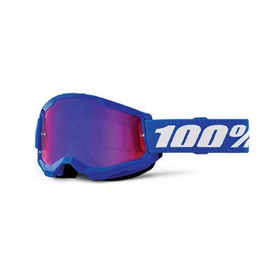 Maschera 100% Strata 2 Blue con Lente a Specchio Rossa/Bl...
