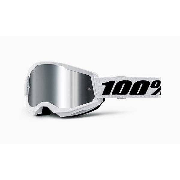 MASCHERA 100% STRATA 2 WHITE - LENTE A SPECCHIO ARGENTO