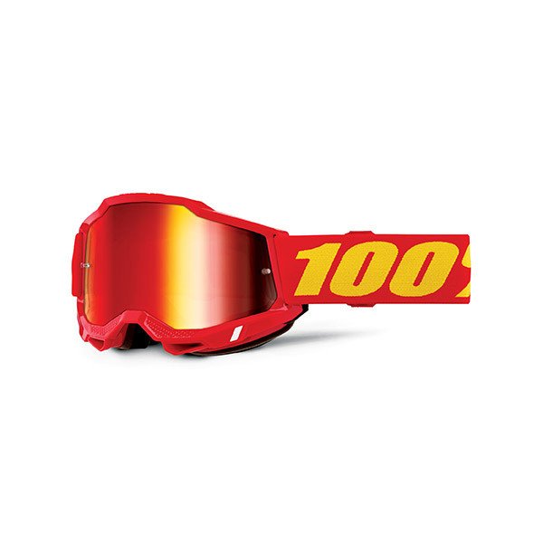 MASCHERA 100% ACCURI 2 JUNIOR RED - LENTE A SPECCHIO ROSSA