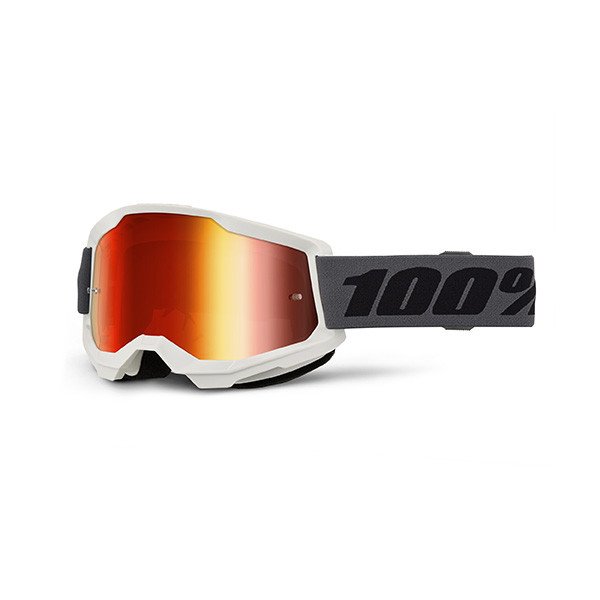 MASCHERA 100% STRATA 2 GREY - LENTE A SPECCHIO ROSSA