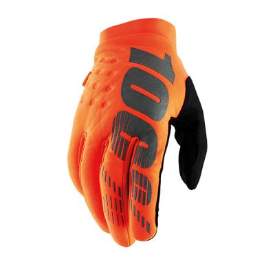 Guanti 100% Brisker Fluo Orange/Black (XL) - Chiusura reg...