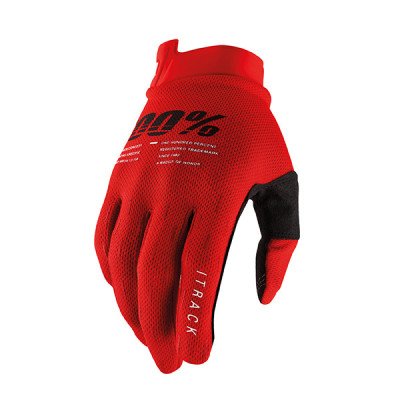 Guanti MTB 100% iTrack Red (XXL) - Palmo in Clarino per c...