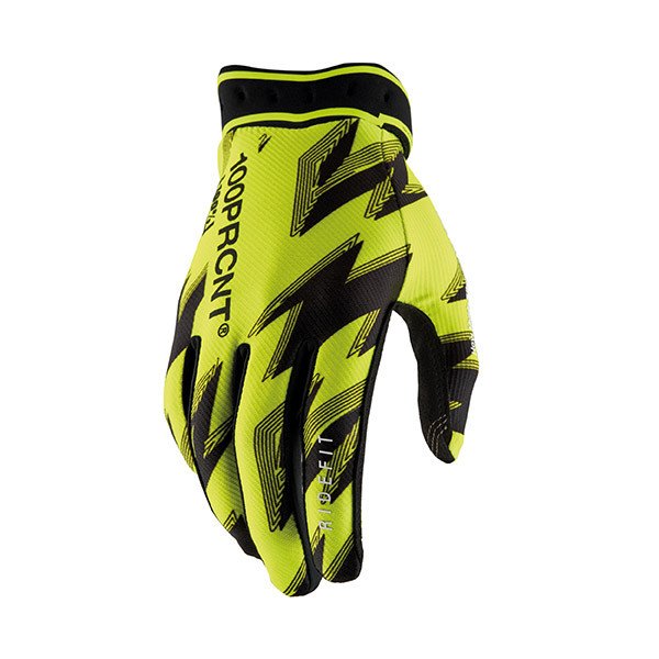 GUANTI 100% RIDEFIT FLUO YELLOW/BLACK (S)