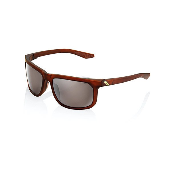 OCCHIALI DA SOLE 100% HAKAN - SOFT TACT ROOTBEER - LENTI HIPER A SPECCHIO ARGENTO