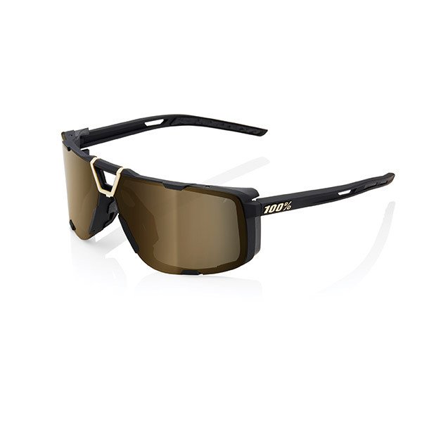 OCCHIALI DA SOLE 100% EASTCRAFT - SOFT TACT BLACK - LENTI A SPECCHIO ORO