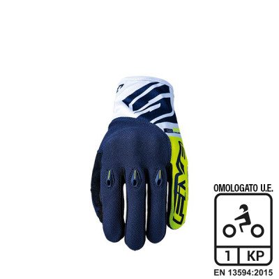 Guanti Moto Five E3 EVO Fluo Giallo/Blu (XXXL) | Protezio...