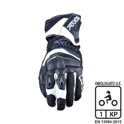 GUANTI FIVE RFX4 EVO BLACK/WHITE (S) - Pelle Morbida e Pr...