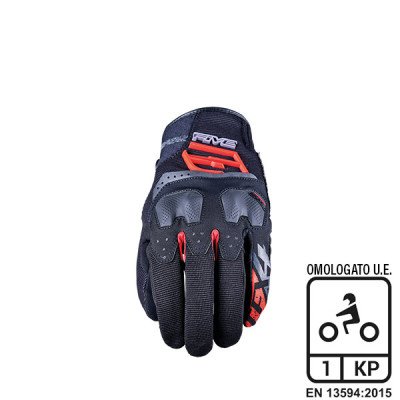GUANTI FIVE TFX4 BLACK/RED (L) - Palmo in pelle sintetica...