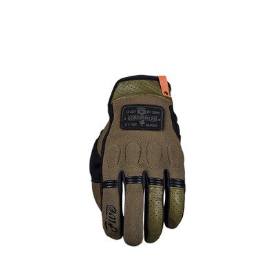 Guanti Five Scrambler Khaki/Black (L) - Pelle Sintetica N...